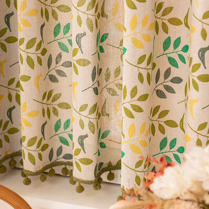 Curtains for Living Room Nordic Short Half No Punch Pastoral Fresh Cotton Linen Blackout Thermal Insulated Custom