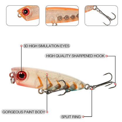 1 Stück 45 mm 3 g sinkender Bleistift-Angelköder Mini Popper Walking Dog künstlicher Hartköder Pesca Wobbler Swimbait Tackle Zubehör