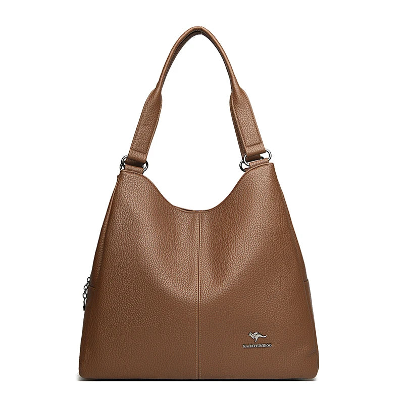 Top-handle Hobo Bag Leather Women Handbags Female Leisure Shoulder Bags Fashion Purses Vintage Bolsas Large Capacity Tote Bag
