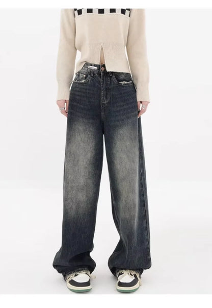 New Style Y2K Baggy Jeans Women Streetwear Retro Fashion Autumn High Waist Pants Loose Wide Leg Denim Trousers Femal