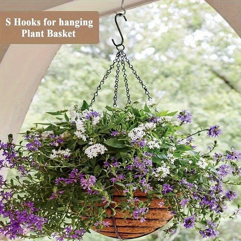 60/20pcs Heavy-Duty Stainless Steel S-Hooks - For Kitchen, Garden, Wardrobe & Plant Organization - Utility Hooks, Party