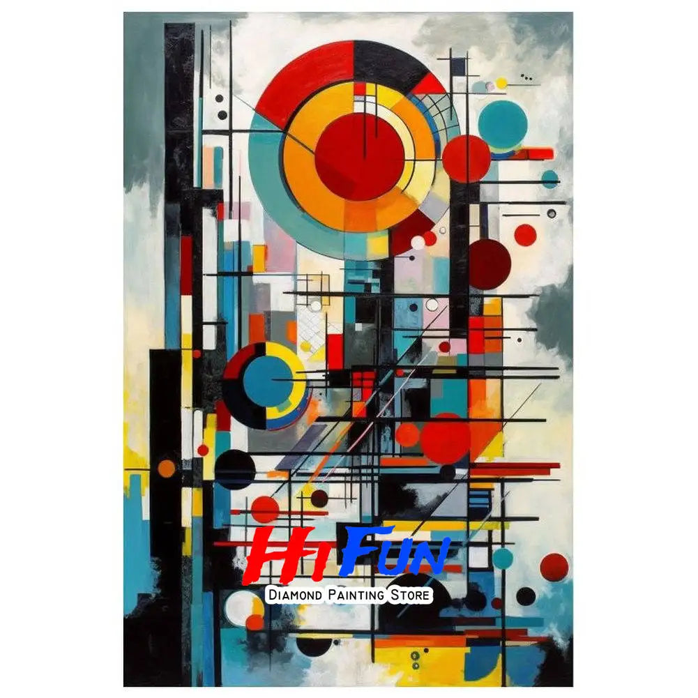 Diamond Painting Full Drill Western Abstraction Art Wassily Kandinsky Poster Rhinestones Mosaic Embroidery  Living Room Decor