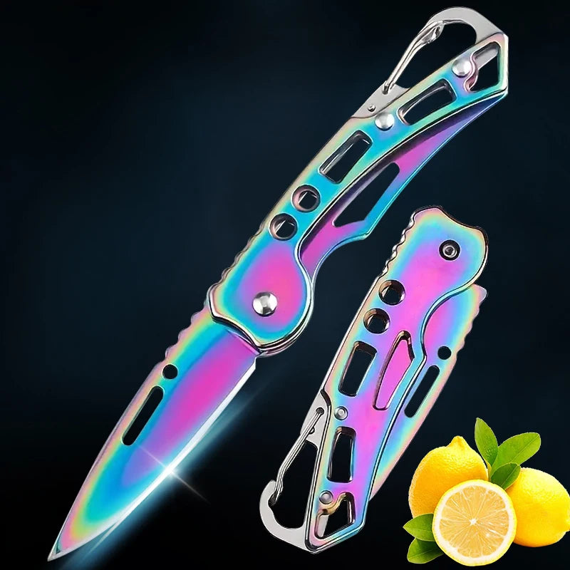 Folding Fruit Knife Stainless Steel Meat Cleaver Kitchen Knife with Non-slip Handle for Kitchen Accessories Pocket Knife