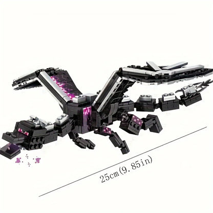246pcs black pixel dragon movie model, assembled educational building blocks, Halloween gift, Christmas gift, birthday gift
