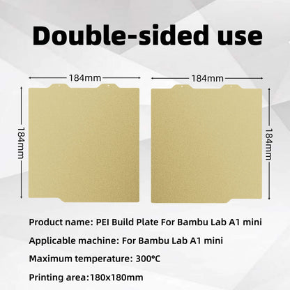 Build Plate For Bambu Lab A1 Mini 184x184 Textured PEI PET PEY Bed PEO Sheet Plate Spring Steel Sheet Pei Sheet For bambulab