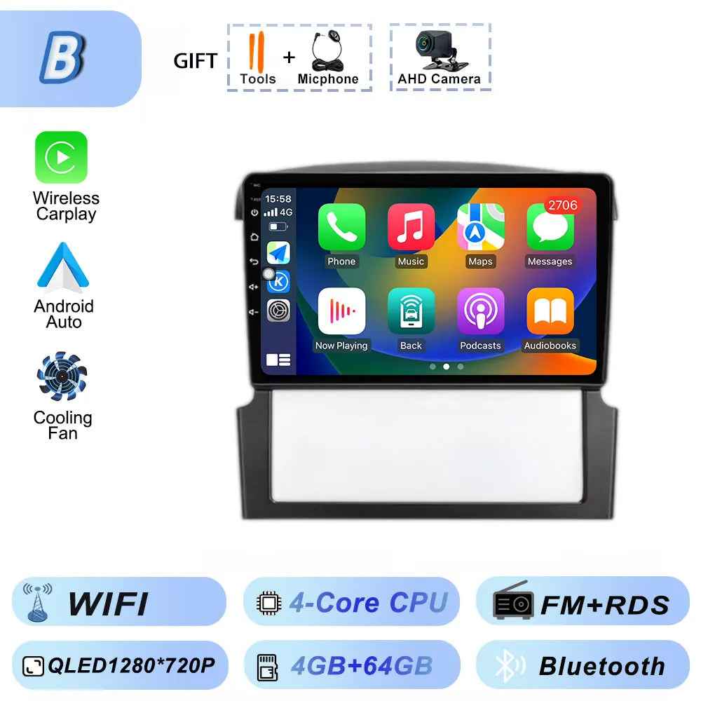 GPS Navigation for Kia Sorento BL 2002-2011 Car Radio Stereo Multimedia Video Player Android 15 Wireless Carplay Android Auto BT