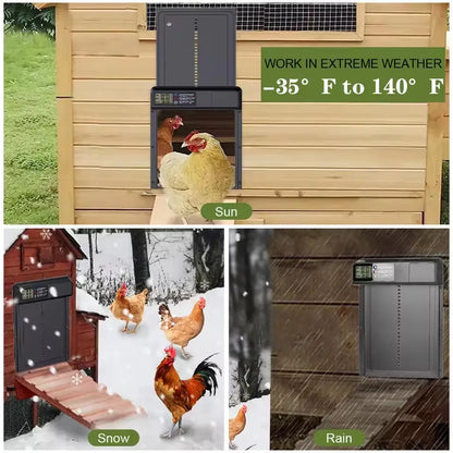 Safety Gate Anti-Pinch Function Small Pet Supplies LCD Display Automatic Chicken Coop Door Controlled Open Retractable Door