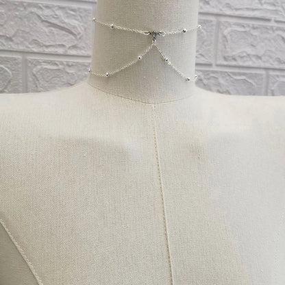 Metal Body Bust Chain Jewelry for Women Sexy Style Hollow Bikini Ladies Breast Crystal Body Chain Decoration Fashion Jewelry