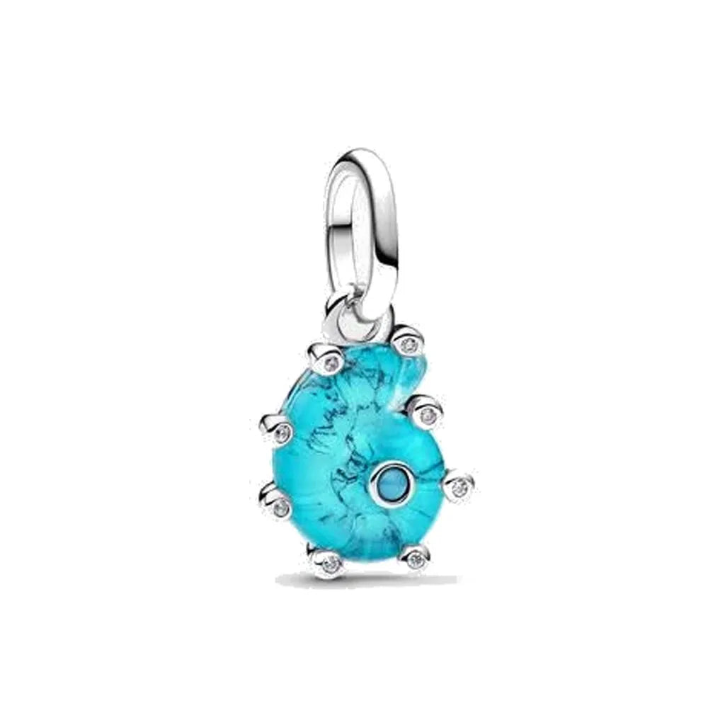 Blue Ocean Turtle Octopus Ship Talisman 925 Silver Beads, Suitable for Original Bracelets DIY Jewelry Women's Accessories Gifts