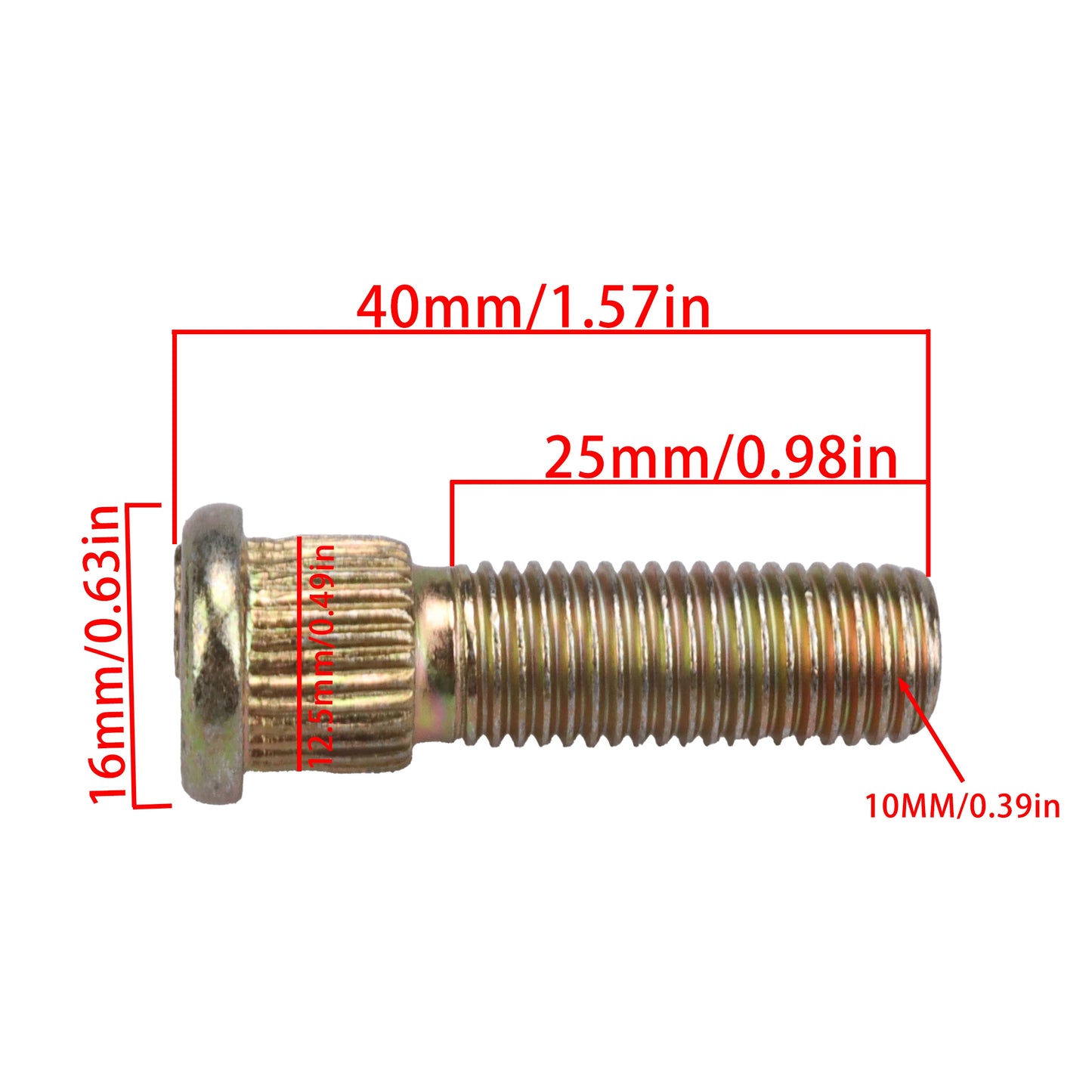 4 pieces/batch spline screws M12*1.25/M10*1.25/M8*1.25 hub bolts, suitable for ATV, UTV, Kart, and four-wheel motorcycle parts.
