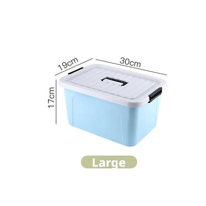 Plastic Storage Box with Cover Clothing Toy Organizer Baskets Multi-Purpose Colorful Stackable Containers Storage Bins Baskets