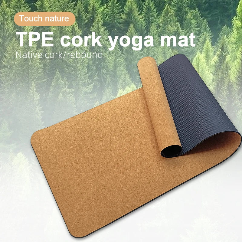 Natural Cork Yoga Mat Fodable Fitnes for Men Women Kid Lightweight Portable Pads Strap Included No Slipping Hot Absorb Sweat