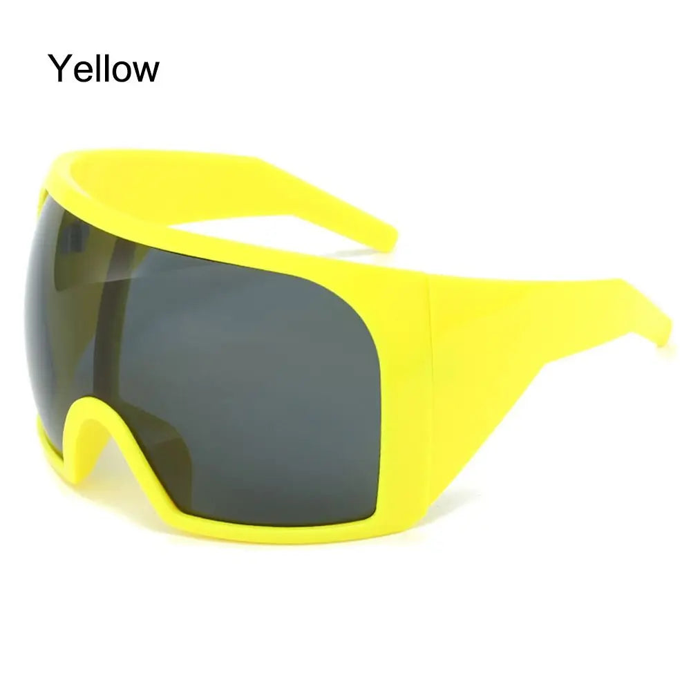Futuristic Wrap Around Sunglasses Rave Curved Lens UV400 Protection 2000'S Eyewear Oversized Y2K Sun Glasses for Women & Men