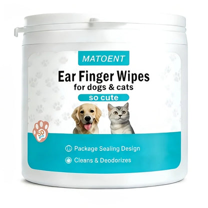 50 PCS Pet Cleaning Products Ear Cleaning Wipes Ear Care Fingertips Ear Mite Removal Cat and Dog Ear Cleaning Pet Products