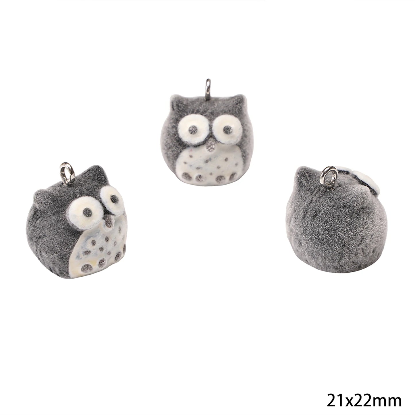 1Pcs 3D Flocking Resin Charms Cartoon Animal Pendant for Necklace Earrings Keychain Making DIY Jewelry Accessories Wholesale