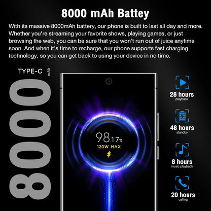 2026 New S26 Ultra Global Version original intelligent 5G dual card dual standby system 7.3-inch 8000mAh Battery Arrival