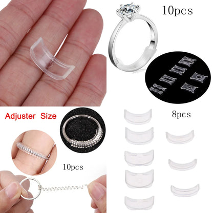 8pcs Silicone Invisible Ring Size Adjuster For Your Ring Tighten Reducer Ring Sizer Spacer Rings Guard