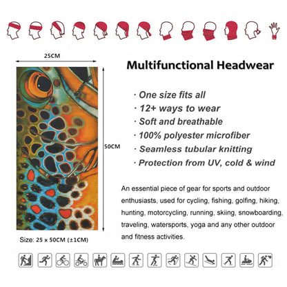 Windproof Fish Pattern Neck Warmer Gaiter Multifunctional Headscarf Mom/Dad Birthday Gifts Seamless Bandanas Cycling Headband