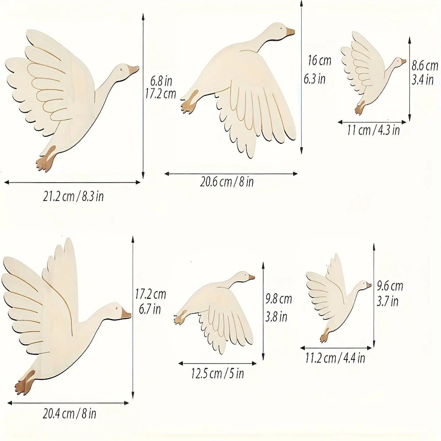 Wooden Flying Birds Wall Art Hanging Home Decoration for Living Room Dining Room Modern House Decor