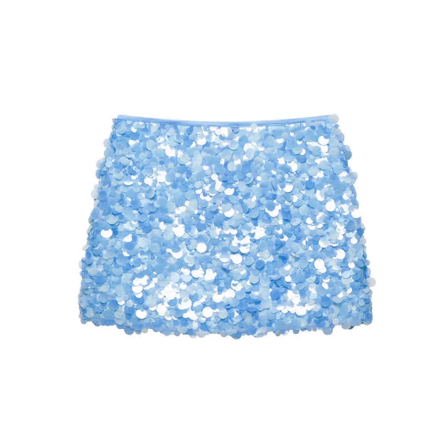 HH Women Fashion Shinny Sequin Mini Skirts Side Zipper High Waist A Line Skirt Summer Woman Elegant Club Party Sexy Lady Skirts
