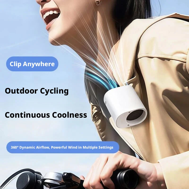 SEAMETAL Clip-On Car Fan 360° Rotatable 100-Speed Multi-Scene Portable Fan Long Service Life Lightweight USB Rechargeable
