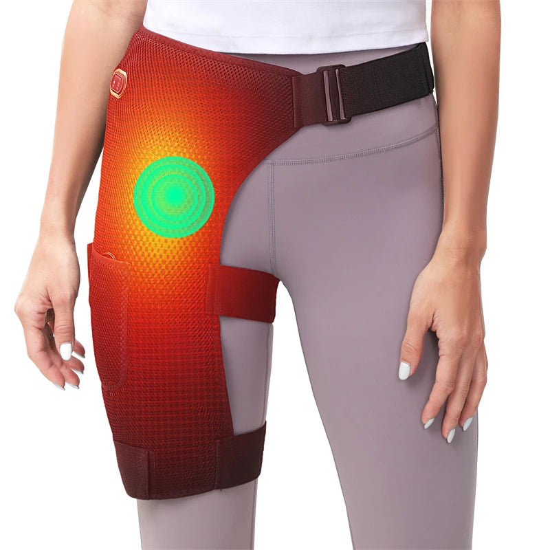 Hip Massager - 3-Gear Heat& Vibration, Relieves Muscle Soreness Pain,Arthritis, Aids Sports Recovery, for Fitness Fans Seniors