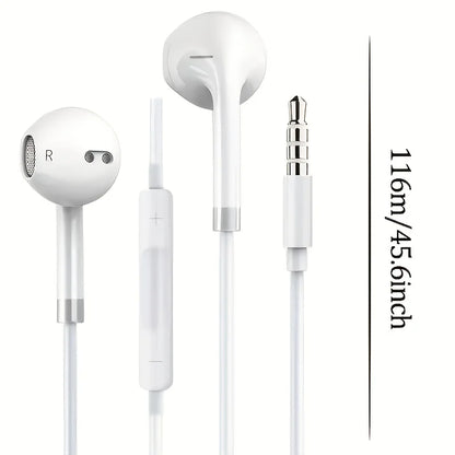 Earphones  with Bass Stereo Sound In-Ear Headphones for Calls Music GamingDurable Cable for Office Workers Music