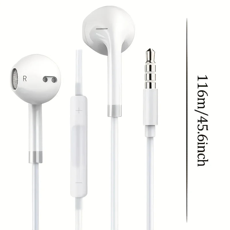 Earphones  with Bass Stereo Sound In-Ear Headphones for Calls Music GamingDurable Cable for Office Workers Music