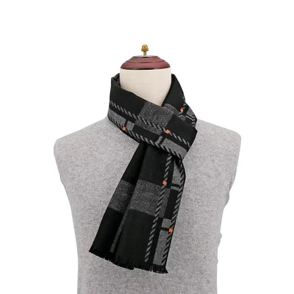 2024 Luxury Brand Winter Plaid Cashmere Scarf for Men Warm Neck Scarfs Male Business Scarves Long Men's Pashmina Shawl