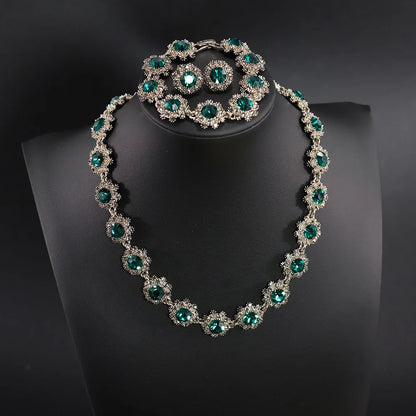 Shiny Fine Black Jewelry Necklace Earrings Bracelet Women's Costume Decoration Set Holiday Wedding Bridal Everyday Gift M-1022