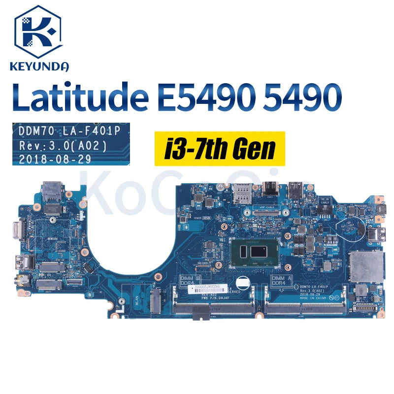 LA-F401P For DELL Latitude E5490 5490 Notebook Mainboard 0C08DH 09X5J9 08KN1W 01TWGW 08DT9H I3 I5 I7 7/8th Laptop Motherboard