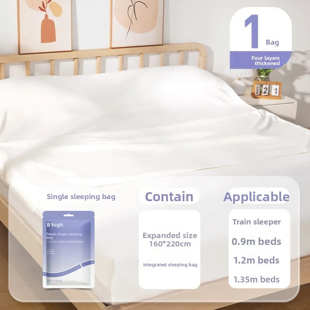 Travel disposable sleeping bag adult single and double Portable dirt proof bed sheet duvet cover pillowcase hotel all-in-one