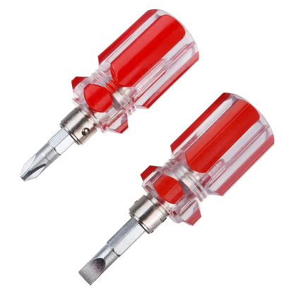 Double-Bit Screwdriver, 1 PCS Stubby Screwdriver with Phillips and flathead Headed, Tool for DIY, Repair & Maintenance Projects