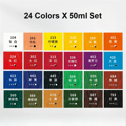Phoenix 50ml Oil Paint High Saturation Faster Drying Time with Creamy Texture and Consistency for Artists, Students, Beginners