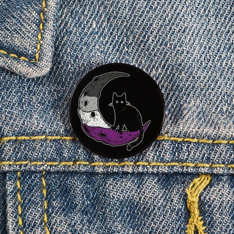 Lapel teacher tote Bag backpacks Badge Cartoon gift Pines Brooch for women Non Binary Pride cat Pins Custom cute Pines Shirt