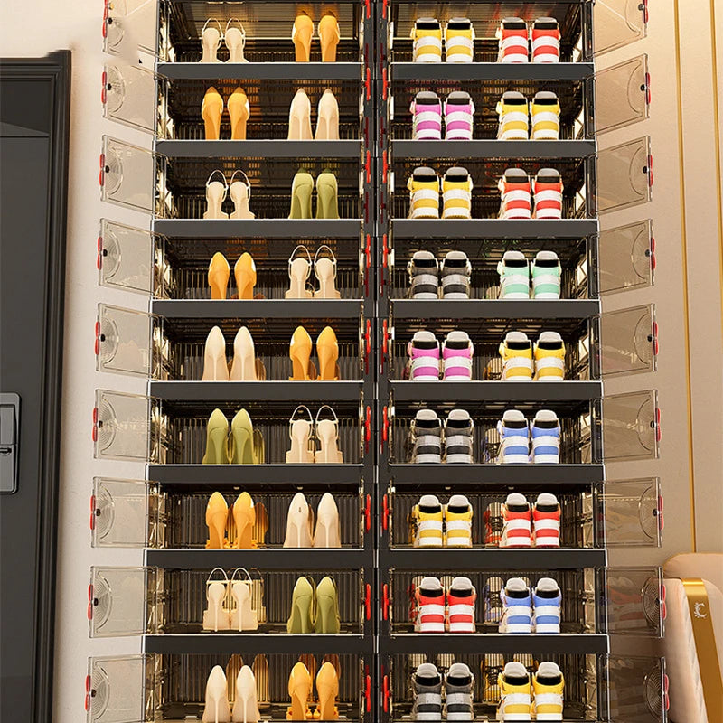 Living Room Shoe Cabinet Multilayer Storage Storage Folding Large Capacity Shelves Household Snack Cabinet Furniture