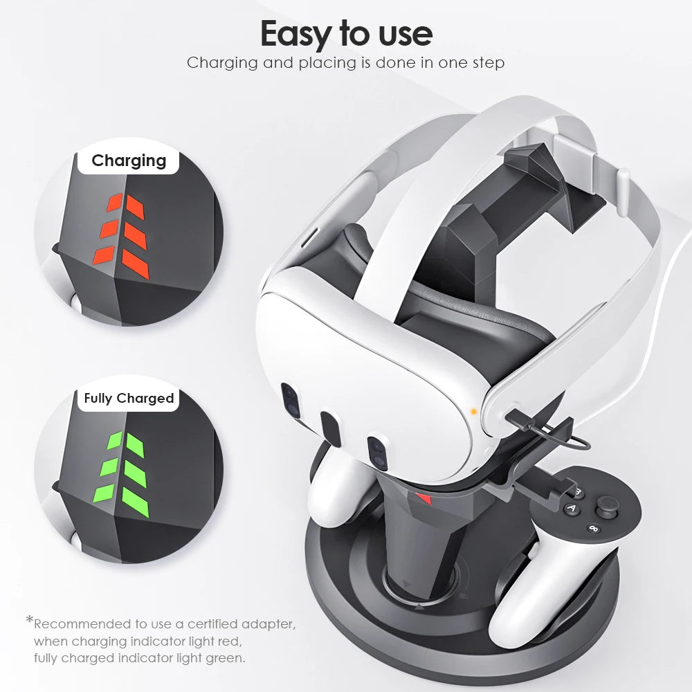 VR Glasses Charging Station Storable Gamepad VR Device Accessories Desktop Display Stand For Quest2/Quest3