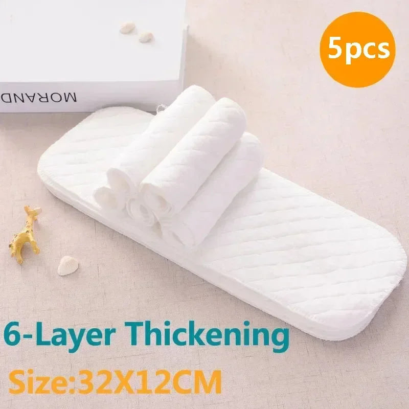 2/5/10pcs Baby Reusable Diapers Washable Ecological Nappies Inserts Cotton Cloth Diapers for Children Breathable Absorbent