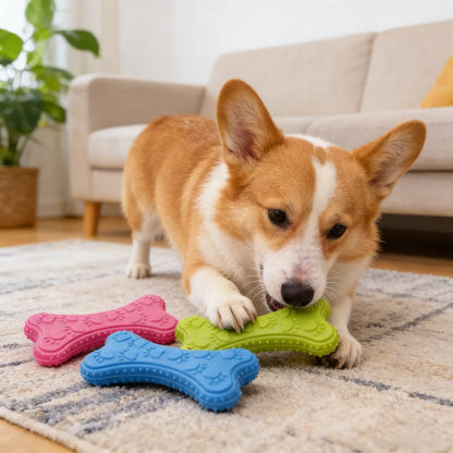 Durable Non Toxic Rubber Small Dog Toys Cute Appearance Biteproof Puppy Teething Chew Toys Interactive Training Play Pet Supplie