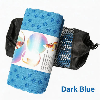 Non Slip Yoga Towel 72"x24" Microfiber Yoga Mat Cover with Silicone Grip Dots, Ultra Absorbent Sweat-Proof Exercise Pilates Blan