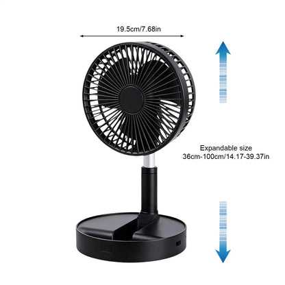 Portable Fan For Room 185-Degree Tilt Quiet Blower Silent Foldable Rechargeable Standing Fan For Home Outdoor Camping Travel