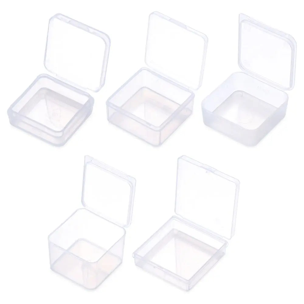 1Pcs Plastic Transparent Storage Box Small Items Sundries Jewelry Organizer Case Beads Container Pill Chip Box Tools Accessories