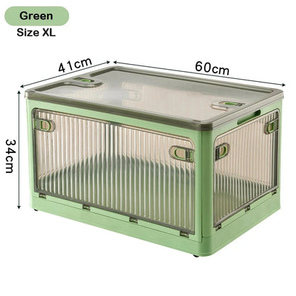 Foldable Storage Box Closet Organizer with Wheels Outdoor Stackable Sundries Organizer Clothes Quilts Toys Books Storage Box
