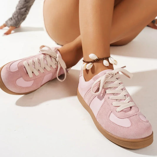 Women Sneakers 2024 Spring Autumn New Fashion Training Comfortable Breathable Sneakers Women Casual Lace Up Flat Shoes for Women