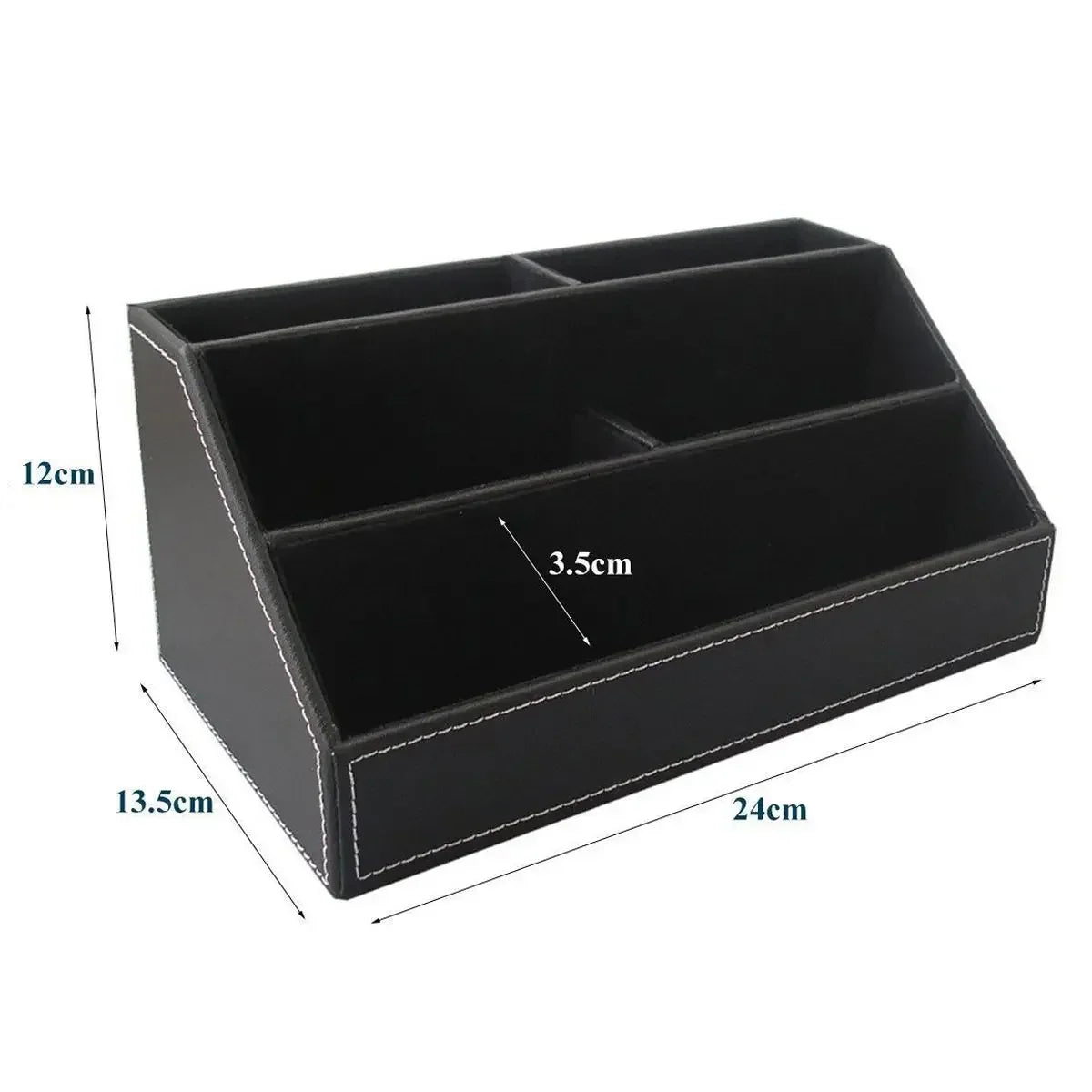 Home Office Wooden Struction Leather Multi-function Desk Stationery Organizer Storage Box, Pen/Pencil ,Cell phone, Business Na