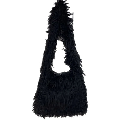 Soft Plush Women's Shoulder Bag Y2K Style Winter Furry Hobo Clutch Purse Fashionable Ladies Underarm Handbag Simple Design