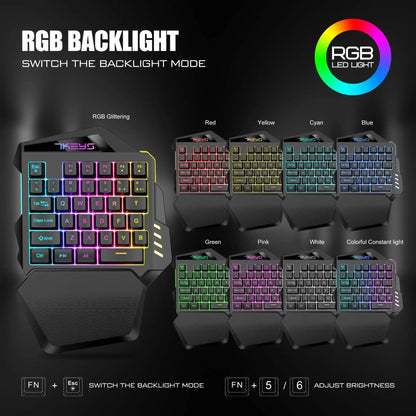 One-handed gaming keyboard 2.4G wireless charging model RGB luminous left-handed gaming keyboard