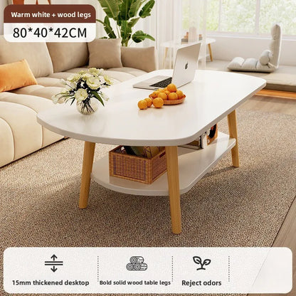 Coffee table living room small apartment multi-functional small tea table Nordic simple homestay double-layer small table