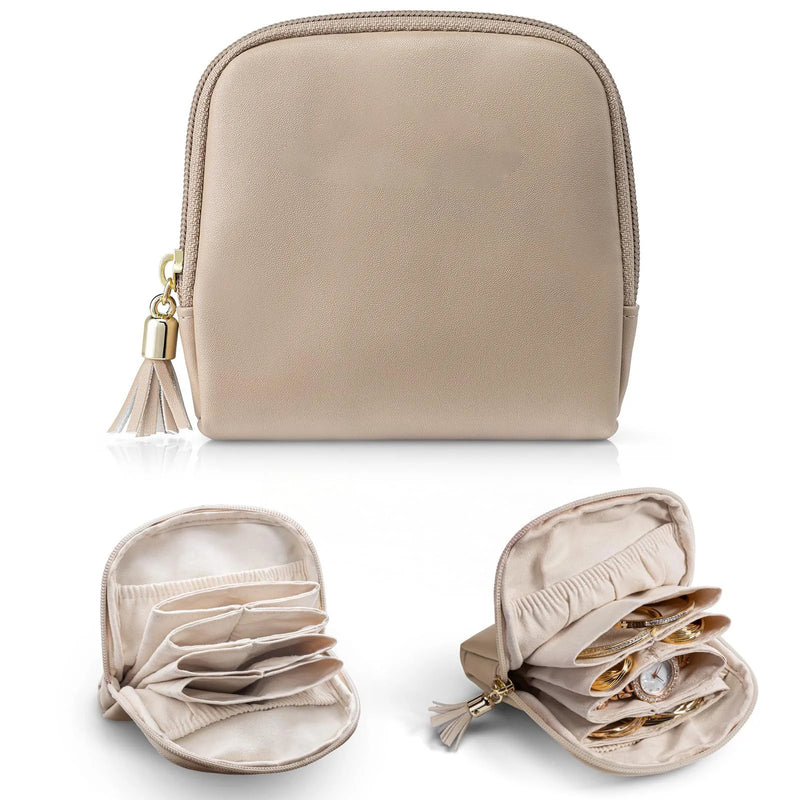 Portable Jewelry Bag Large Capacity Multiple Pockets Jewelry Organizer Bags Classified Jewelry Protective Case Coin Purse