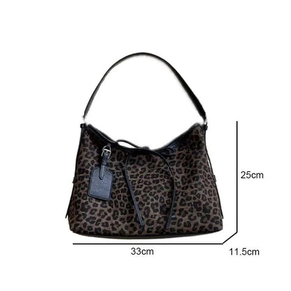 Korean Fashion Leopard Pattern Design Single Shoulder Bag American Sweet Cool Y2K Style Handbag Versatile Casual Underarm Bag